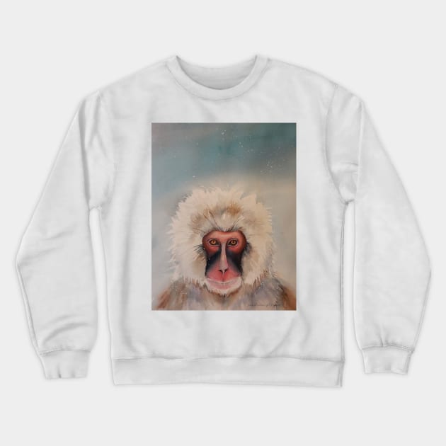 Snow Monkey Sees Your Soul Crewneck Sweatshirt by JCPhillipps